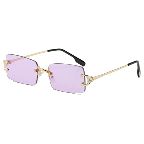 Lunettes de soleil rectangulaires hommes femmes mode cadre métal UV400