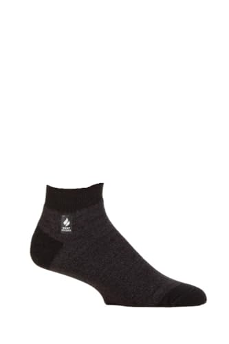 HEAT HOLDERS Men's Maddox ULTRA LITE® Ankle Socks Black/Charcoal/Men's 7-12