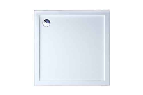 Durovin Bathrooms 700 x 700 x 40mm Shower Tray, Light Sturdy,Acrylic, Glossy White Finish –Square Shape