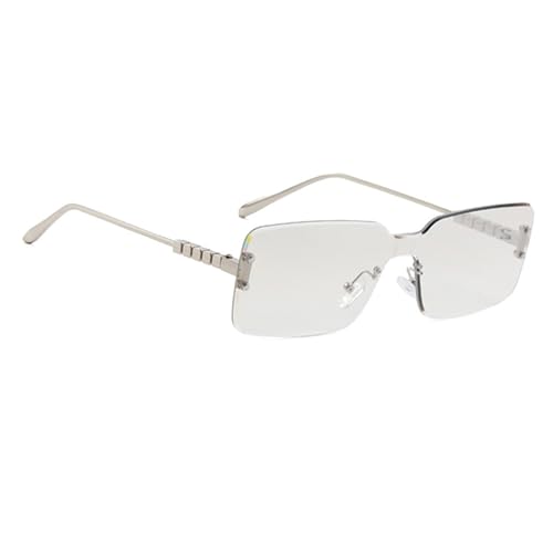 bullabulling Fashion Rimless Rectangle Sunglasses for Women Men Square Glasses Ultralight UV400 Eyewear Unisex3