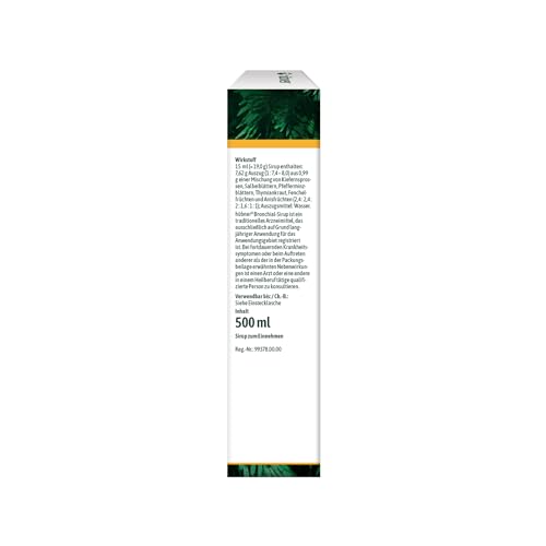 hübner® Bronchial-Sirup – Mit Thymian & Salbei, unterstützt die natürliche Reinigung der Atemwege, ohne Alkohol, Laktose & Gluten, ideal für Hals & Bronchien in der Erkältungszeit, vegetarisch