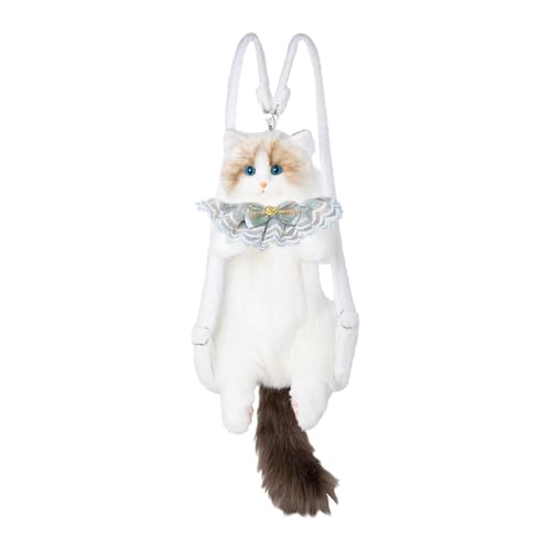 Sac à dos chat en peluche doux avec bretelles réglables confort