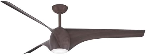 MINKA-AIRE F839L-DM Airewave 65" 3-Blade LED Indoor Ceiling Fan in Dark Maple Finish and Dark Maple Blades with Etched White Lens