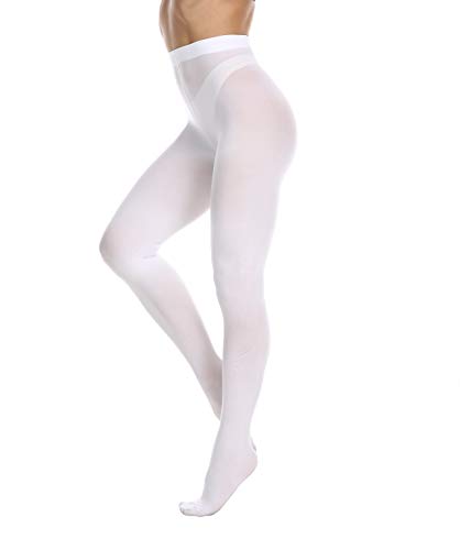 Frola Women's 80 Denier Soft Semi Opaque Solid Color Footed Pantyhose Tights