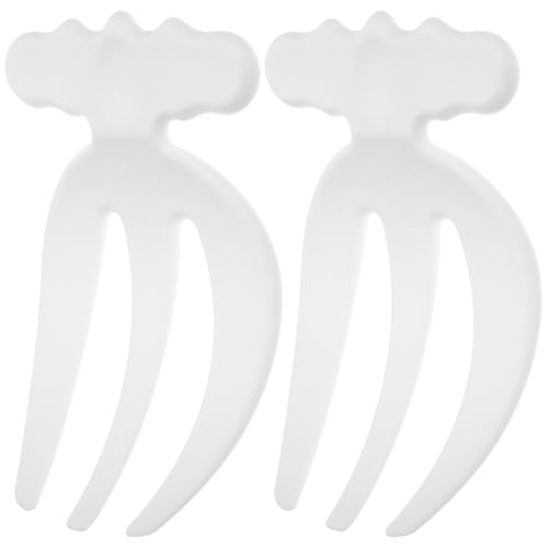 VOSAREA Salad Tongs 2pcs Salad Hands Plastic Salad Serving Hands Salad Tongs for Serving Salad Serving Utensils Salad Salad Servers Salad Claws Salad Picker Salad Spoons White