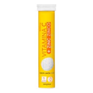 Comprimidos efervescentes vitamina C y zinc sabor limón Tubo 20 ud. (80 g)