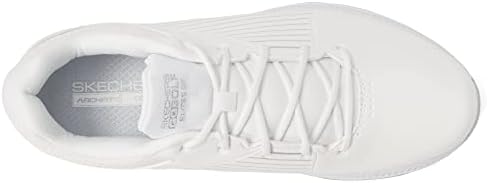 Skechers Women's Go Elite 5 Arch Fit Waterproof Golf Shoe Sneaker, White/Silver, 9 | Image 1
