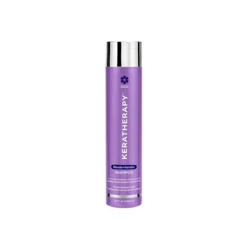 KERATHERAPY Keratin Infused Totally Blonde Violet Toning Shampoo 10.1 fl. oz. 300 ml - Violet Shampoo for Blonde Color Treated Hair Brassy Silver & Highlighted - Sulfate & Paraben Free