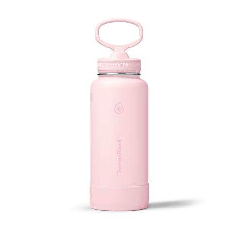 ThermoFlask Insulated Water Bottle with Straw Lid (32 oz, Blush) - Leakproof, Stainless Steel Water Bottle for Cold & Hot Drinks, Travel & Daily Hydration by ThermoFlask - Used condition - US$25.80