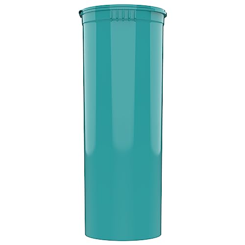 60 Dram CR Plastic Packaging Pop Top Containers - Child Resistant Travel Holder Vial Bottles - 75 qty (Aqua)