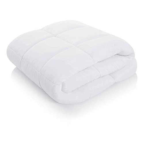 Image of LINENWALAS White Duvet in 30% Feather and 70% Goose Down Duvet Cover wiith Pillow Cover in Single Size - White (Single 60 inchx90 inch, Duvet)