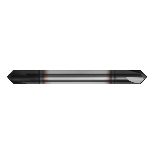 Image of 1 /4in Solid Carbide End Mill, Chamfer Mill - Double End, 4 Flutes, 90 Chamfer Angle, AlTiN Coated Bits Tool for Medium Hardness Steel, Brass, Iron