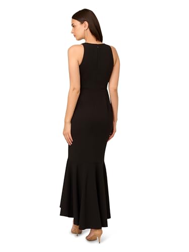 Adrianna Papell Women's Beaded Crepe Halter Gown2