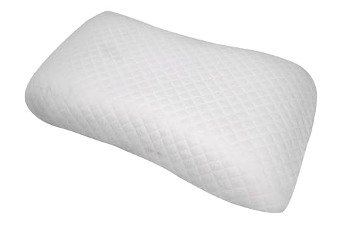 Image of Two Side Curve Memory Foam Pillow for Neck and Shoulder Pain, Bed Pillows for Sleeping with Washable Cover Pack of 1 (22 x 15 x 4.5 INCH) White