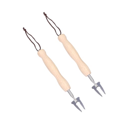 OKUMEYR Forchetta Da Carne Telescopica in Acciaio Con Manico in Legno Ergonomico, Accessorio Multifunzione Per Barbecue Da Campeggio All'aperto, Set 2 Pezzi Per Grigliate e Forniture Da Campeggio