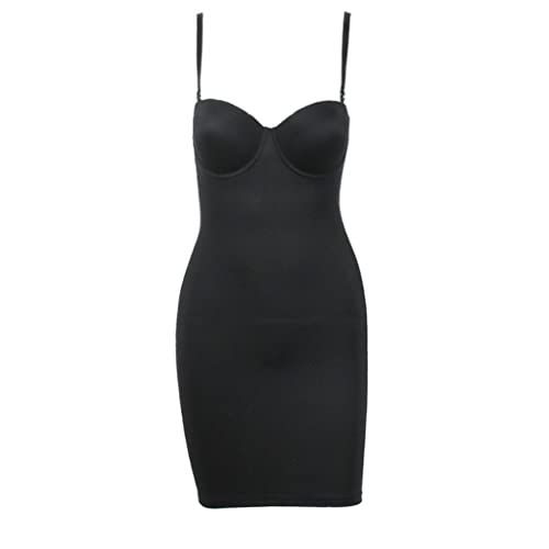 Robe gainante stretch pour femme fond de robe noir sculptant pour cocktail