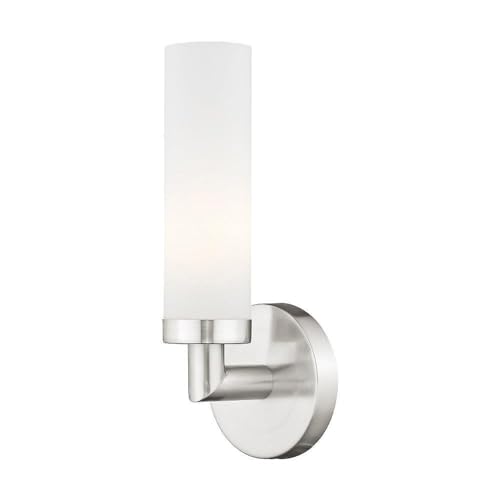 Image of Livex Lighting 10103-91 Aero 1-Light Wall Sconce, Brushed Nickel