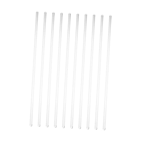 Garneck Cocktail Stirrer Cocktail Beverage Stir Sticks 10pcs Glass Mixing Sticks Smooth Ends Heat