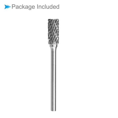 Fresa rotativa de carburo de tungsteno cilindro doble corte 1/4 pulg miniatura 6