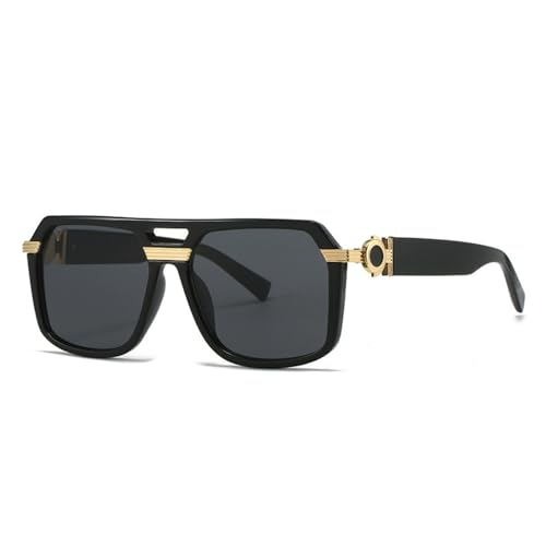 Lunettes de soleil carrées rétro MUTYNE double pont noir gris pour hommes et femmes