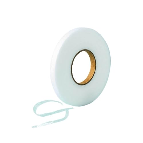 Genérico Tela adhesiva interlineada de doble cara, 70 yardas, color blanco y negro, for planchar ropa, cinta for dobladillo, Web interlínea, acceso retales costura DIY para Cortinas(White 1cm wide)
