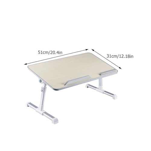 Table de bureau pliable réglable en bois beige au design simple pour ordinateur portable - 3