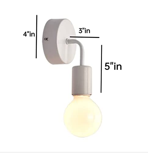 Image of Vintage Antique Industrial Loft Light| Designer Lamp | Decorative Wall lamp for Living Room | Bedroom | Indoor /Outdoor Light | Balcony Corridor | Antique Light (White)