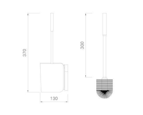 Image of KAISERAUM Toilet Brush and Holder Set for Bathroom Toilet Bowl Cleaning, Semi-Automatic Brush Release, GV-404, ABS, Chrome,14.5x5.1 inch