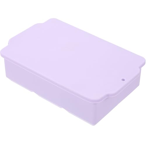 Molde para cubitos de hielo de silicona con tapa morado miniatura 1