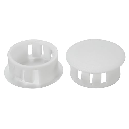 Image of PATIKIL 20mm (13 /16 inch) Plastic Hole Plugs, 30Pcs Flush Type Round Hole Plugs Cover Snap in Locking Hole Tube for Table Kitchen Cabinet Furniture, White