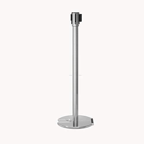 LZL T Tipo de Rodillos Barreras cinturón de Seguridad puntal de Cola Pole Control de muchedumbre de Amarre retráctil con los 6.5FT Cinturón puntal Set, 2-Pack (Color : Silver 2 pcs)