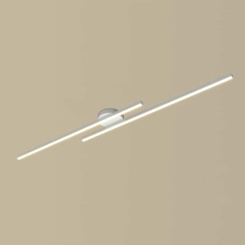Lustre moderne en longue bande plafonnier linéaire foncé à éclairage LED minimaliste - 2