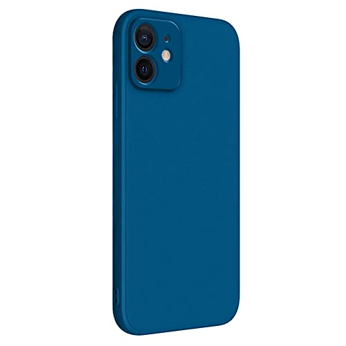 Image of Back Case Cover for iPhone 12 Mini Back Cover Case Camera Protection Soft Liquid Silicone Protective Back Cover Designed for iPhone 12 Mini (Blue)
