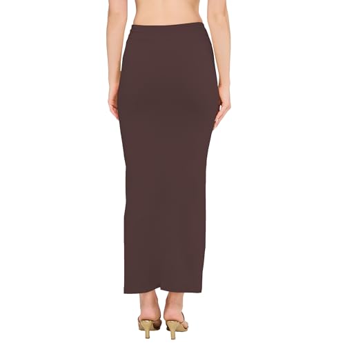 Image of DESI GIRL Cotton Lycra Stretchable Saree Shapewear Petticoat with Drawstring for Women | Fishcut Saree Petticoat with Side Slit for Easy Movement | Saree Shaper | Long inskirt