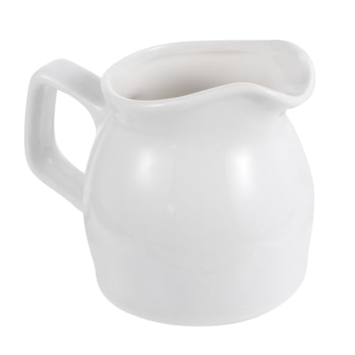 LABRIMP Tasse à Café En Céramique 190 Ml Grosse Capacité Bec Verseur, Crémier Pratique Et Polyvalent Pour Maison Et Restaurant, Mug à Mousser Lait Et Servir Dessert