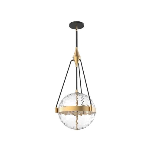 Kuzco Harmony 14in 3-Light Pendant Brushed Gold Clear Water