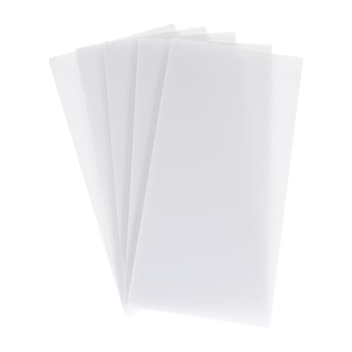 QUARKZMAN Planchas de Plástico Corrugado, 4Mm En Blanco para Señales de Jardín, 12 Pulgadas x 6 Pulgadas, Impermeables, Paquete de 5 Unidades