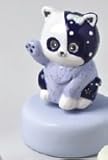 Porzellan Hervit Spieluhr Katze Durchmesser 7 x 10 cm