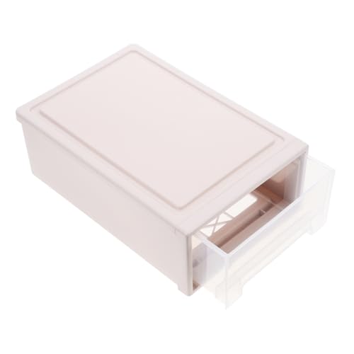 GRIRIW Plastic Drawer Storage Organizer Transparent Stackable Storage Bin for Clothing Quilts and Accessories Versatile Drawer Organizer for Home Bathroom and Study Use