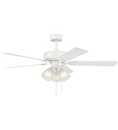 DESIGNERS FOUNTAIN Stellant 52 inch Indoor/Covered Outdoor Matte White Standard Mount Ceiling Fan...