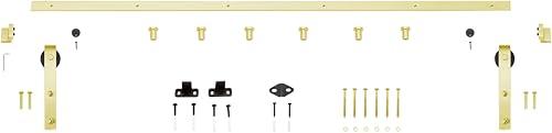 Miseno MBDH0005X96 96" Bent Strap Barn Door Hardware Kit - Satin Nickel by Miseno - Image 3