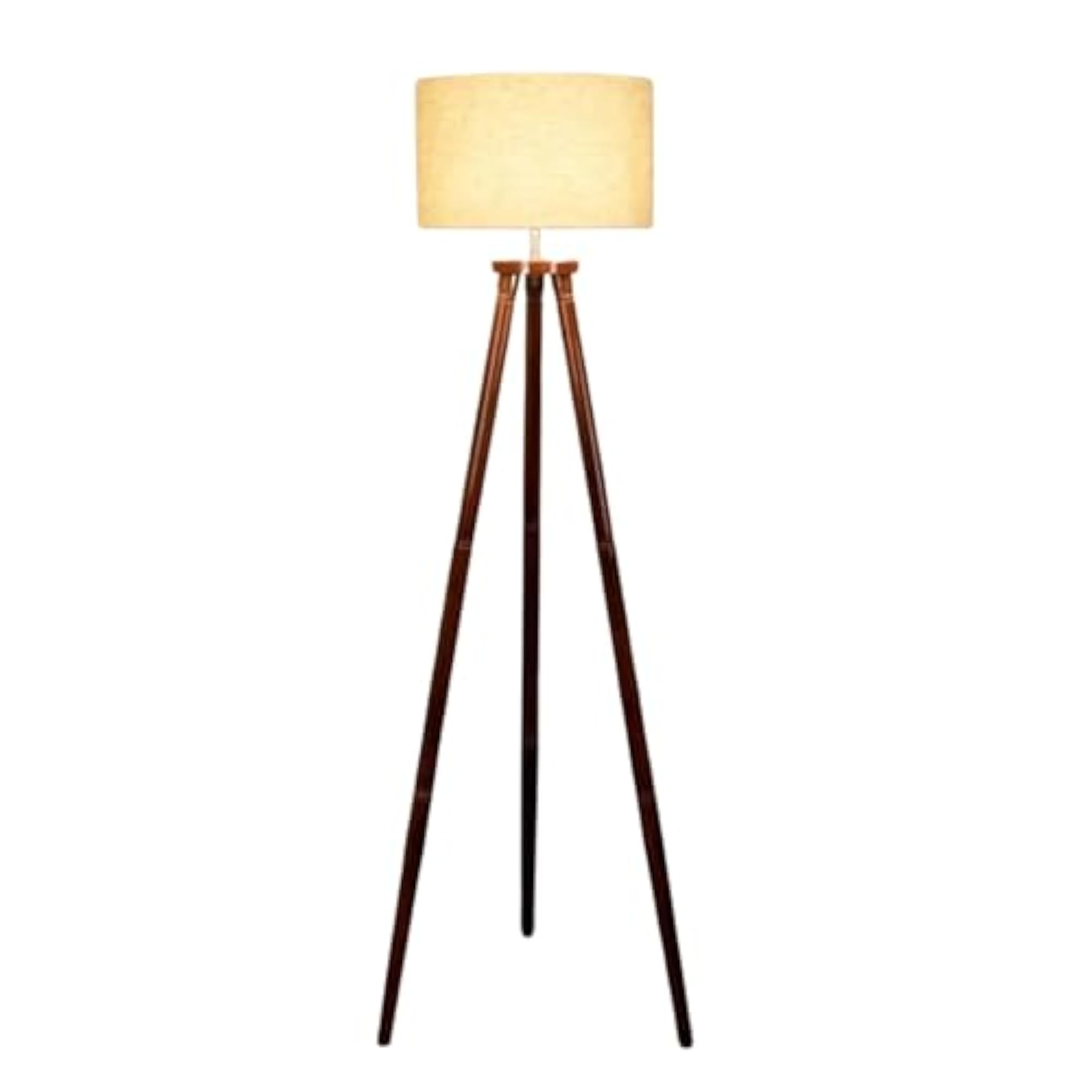 ADAM Home Decor Adjustable Nautical Tripod Floor Lamp with Solid Wood Legs