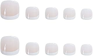 YONAIL 24pcs/set Press On Toenails French Tips Fake Toenails For Women and Girls Full Cover Artificial Toenails Acrylic Fake Toenails Art Tips