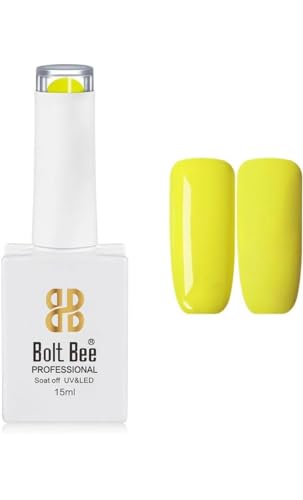 Image of Bolt Bee yellow Color Gel Nail Polish Soak Off UV Gel 15ML DIY at Home Manicure Salon Nail Art