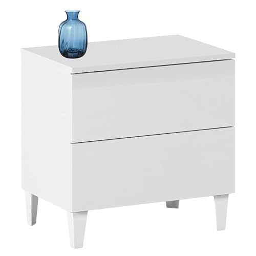 Mesilla de Noche Loft en Blanco Brillo 49x50x34 cm