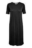 OXMO OXBrinja Damen Freizeitkleid Kleid T-Shirt-Kleid Midi mit kurzen Ärmeln, Größe:XL, Farbe:Black (194007)