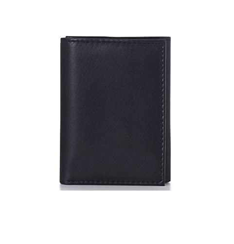Personalized Black Genuine Leather Tri-fold Wallet Engraved Free - Ships from USA4