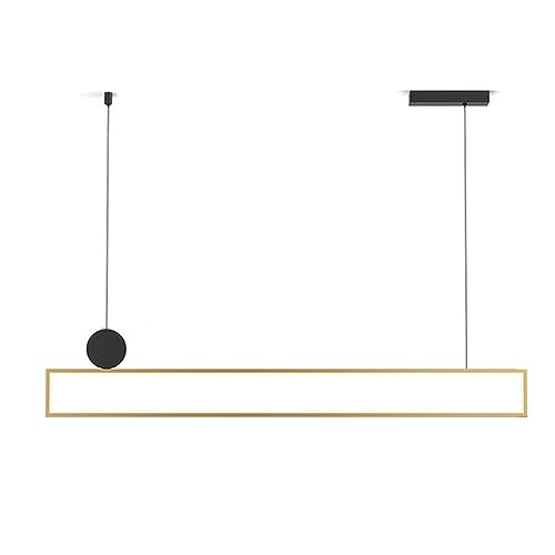 Luminaires suspendus en aluminium doré et lustre chic à LED linéaire