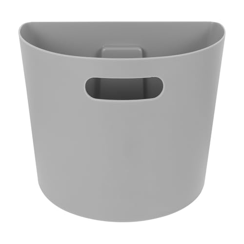 MUCKLILY Cestino Della Spazzatura a Parete Semicerchio in Plastica Grigio, Contenitore Salvaspazio Ecocompatibile Per Bagno Cucina Ufficio Casa
