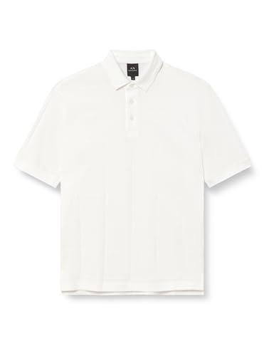 Polo Armani Exchange blanc cassé XS pour homme avec logo ton sur ton